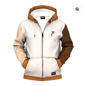 FreshHoods Humanity Equality Zip Up Beige Hoodie Size 3XL NWT‎